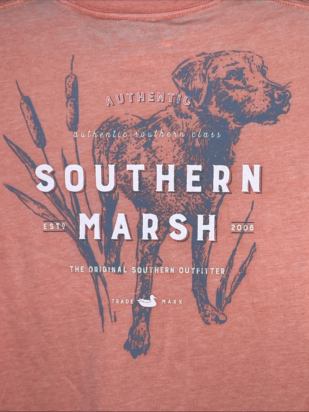 Southern Marsh Coral Pocket Tee for Men. Size L - Picture 4 of 5